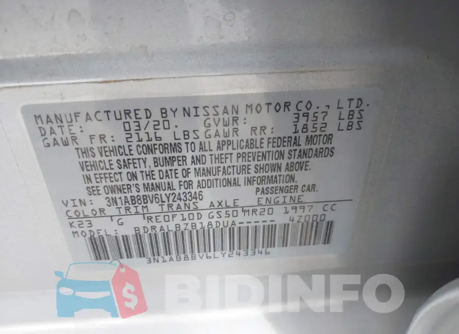 3N1AB8BV6LY243346 Photo# 9