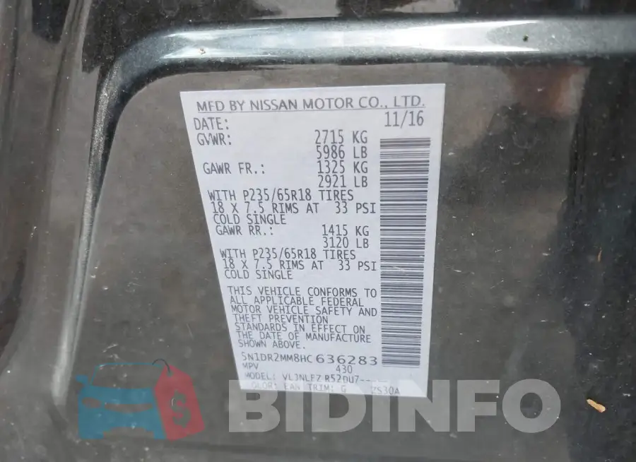 5N1DR2MM8HC636283 Photo# 9