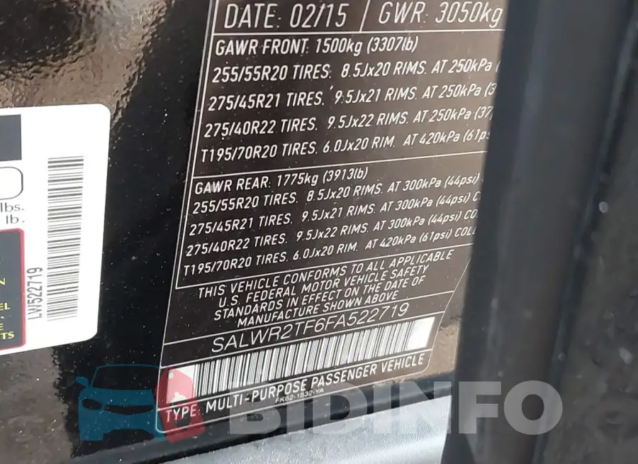 SALWR2TF6FA522719 Photo# 9