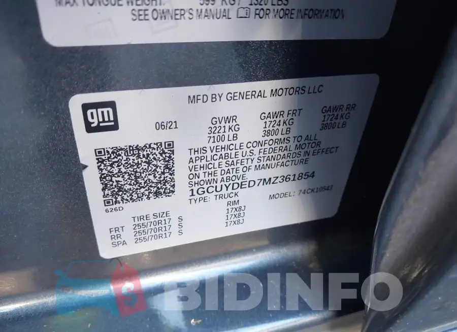 1GCUYDED7MZ361854 Photo# 9