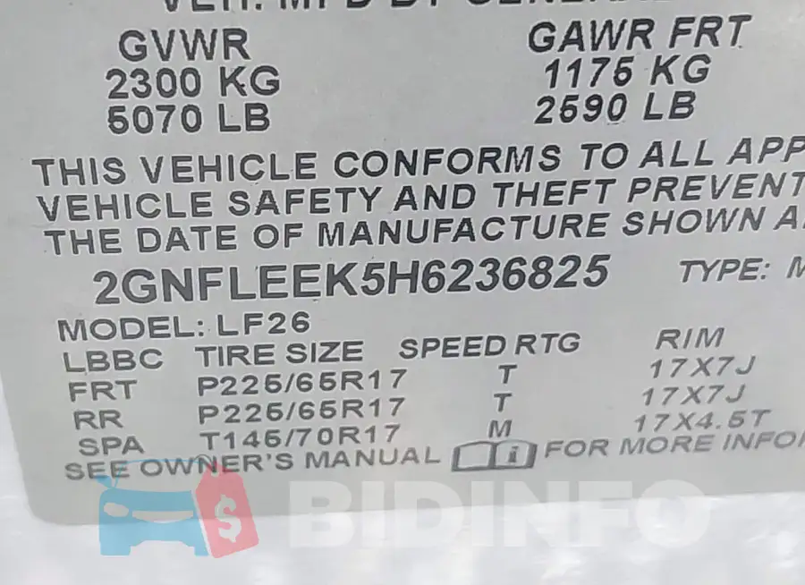 2GNFLEEK5H6236825 Photo# 9