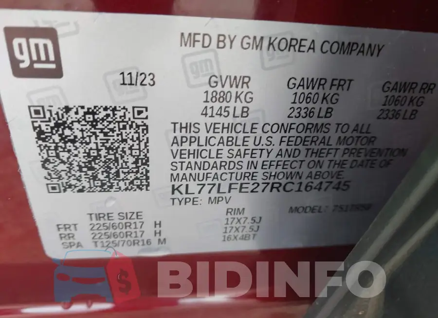 KL77LFE27RC164745 Photo# 9
