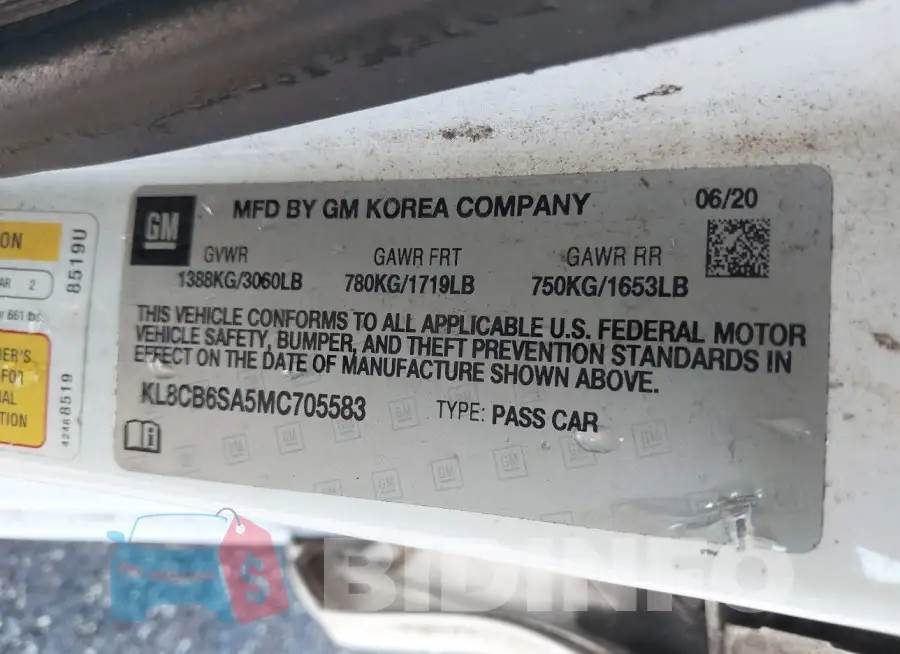 KL8CB6SA5MC705583 Photo# 9