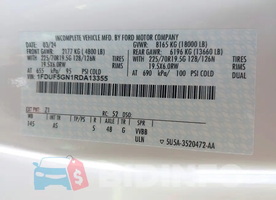 1FDUF5GN1RDA13355 Photo# 8