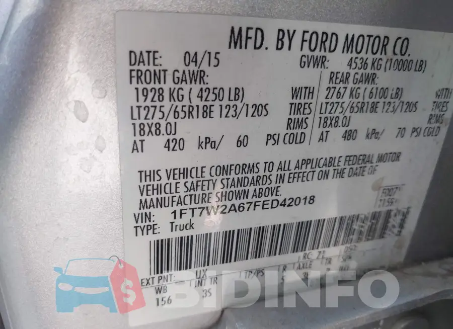 1FT7W2A67FED42018 Photo# 9