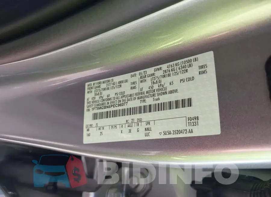 1FT8W2BN6PEC96077 Photo# 8