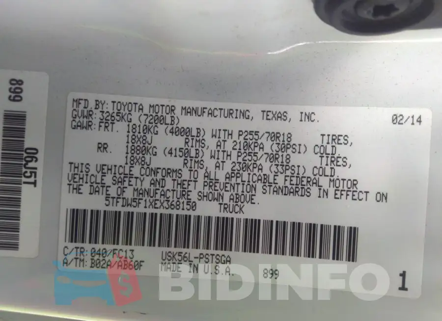 5TFDW5F1XEX368150 Photo# 9
