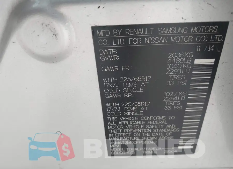 KNMAT2MT0FP511042 Photo# 9