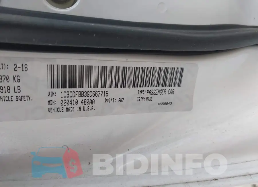 1C3CDFBB3GD667719 Photo# 9