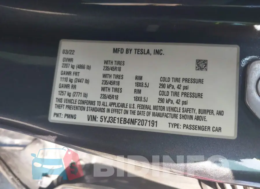 5YJ3E1EB4NF207191 Photo# 9