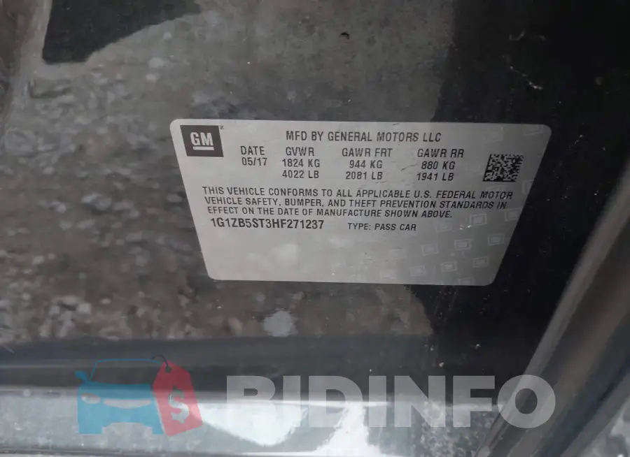 1G1ZB5ST3HF271237 Photo# 9
