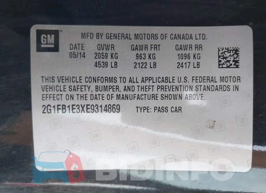 2G1FB1E3XE9314869 Photo# 9