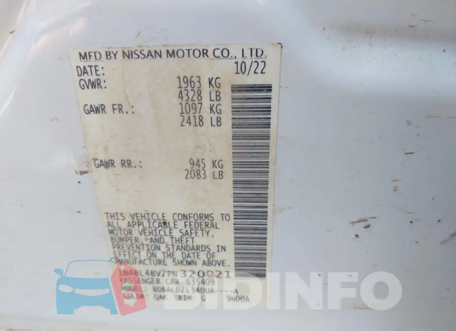 1N4BL4BV2PN320021 Photo# 9