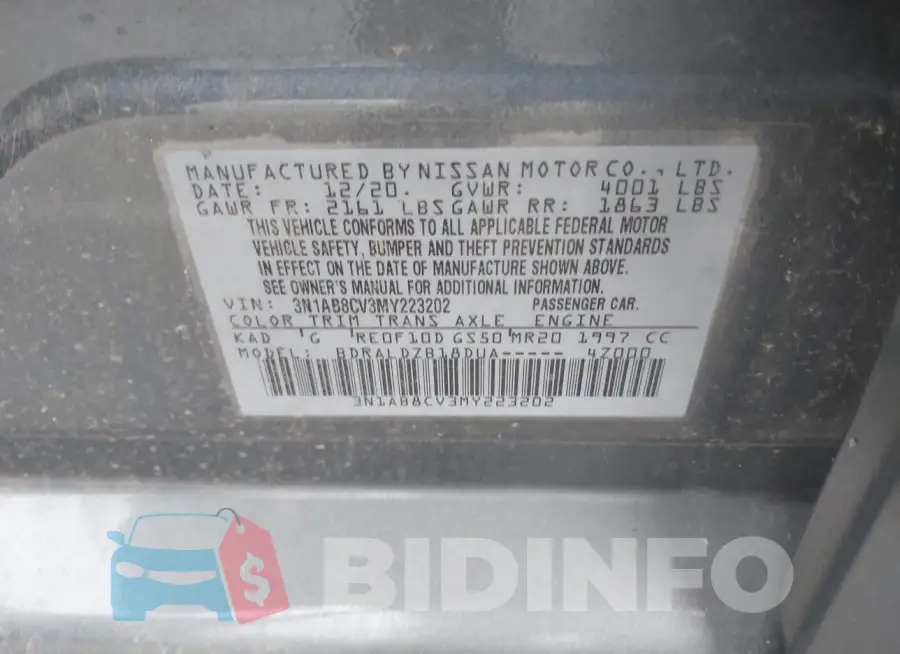 3N1AB8CV3MY223202 Photo# 9