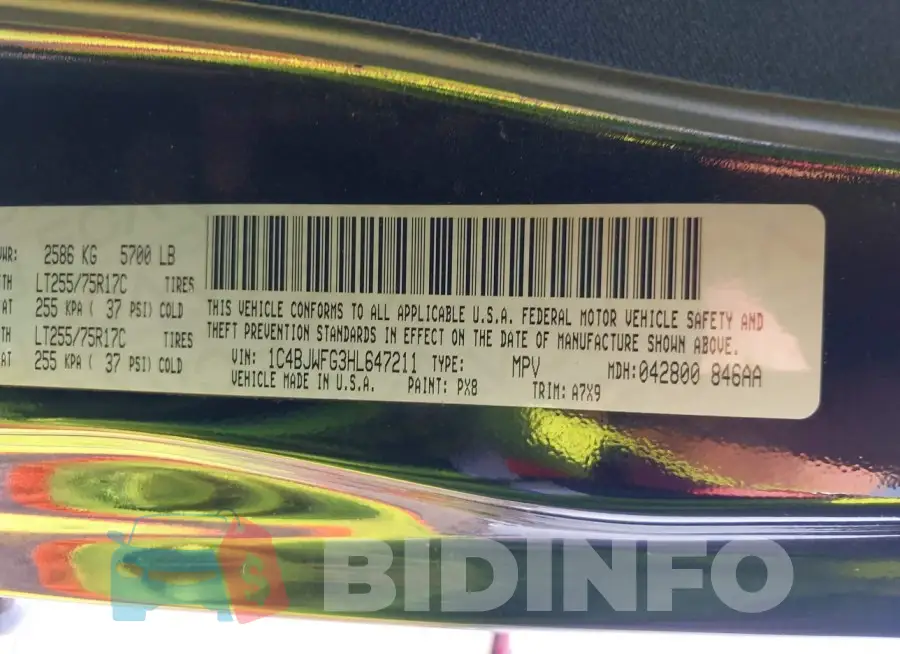1C4BJWFG3HL647211 Photo# 9