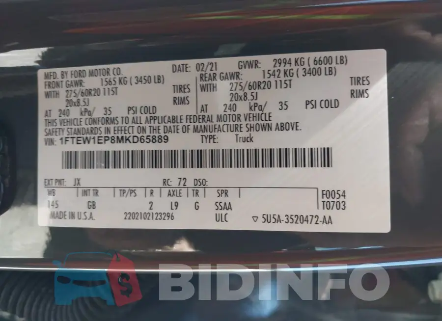 1FTEW1EP8MKD65889 Photo# 9