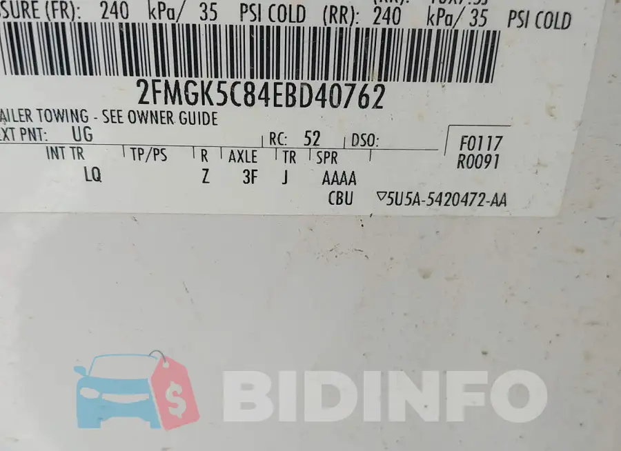 2FMGK5C84EBD40762 Photo# 9