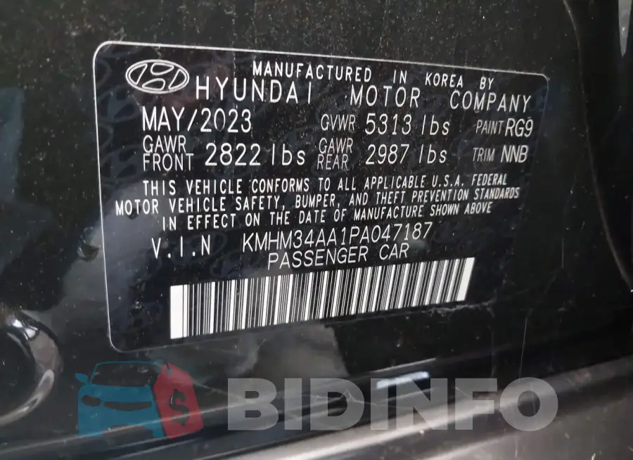 KMHM34AA1PA047187 Photo# 9