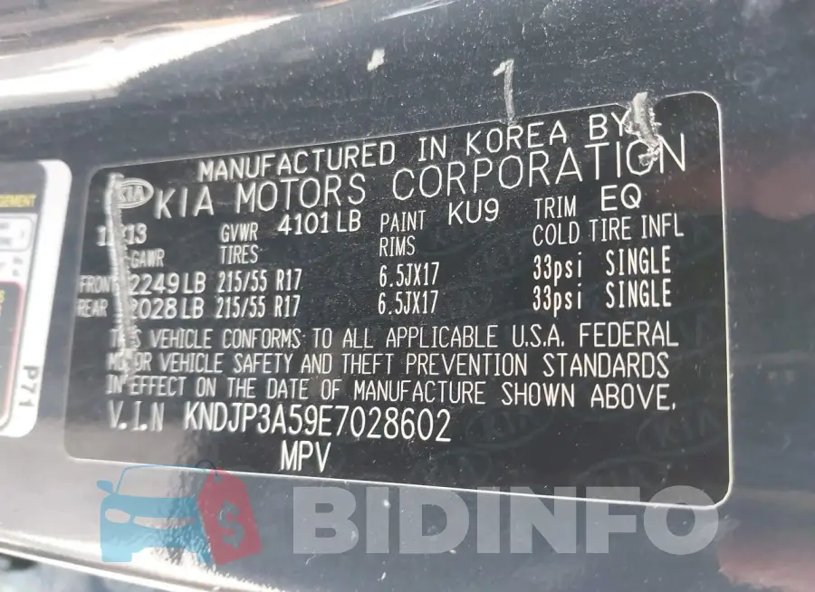 KNDJP3A59E7028602 Photo# 9