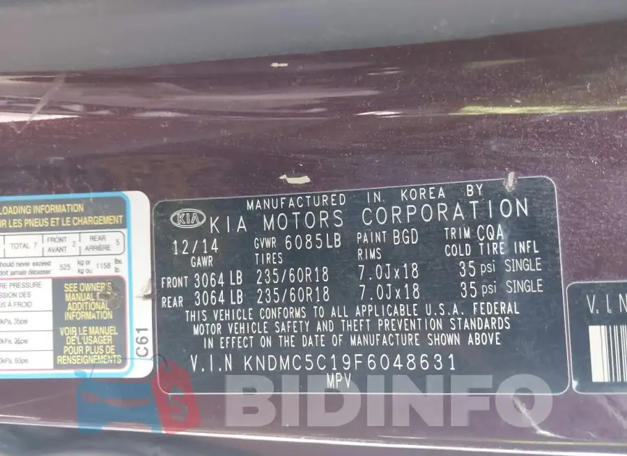 KNDMC5C19F6048631 Photo# 9