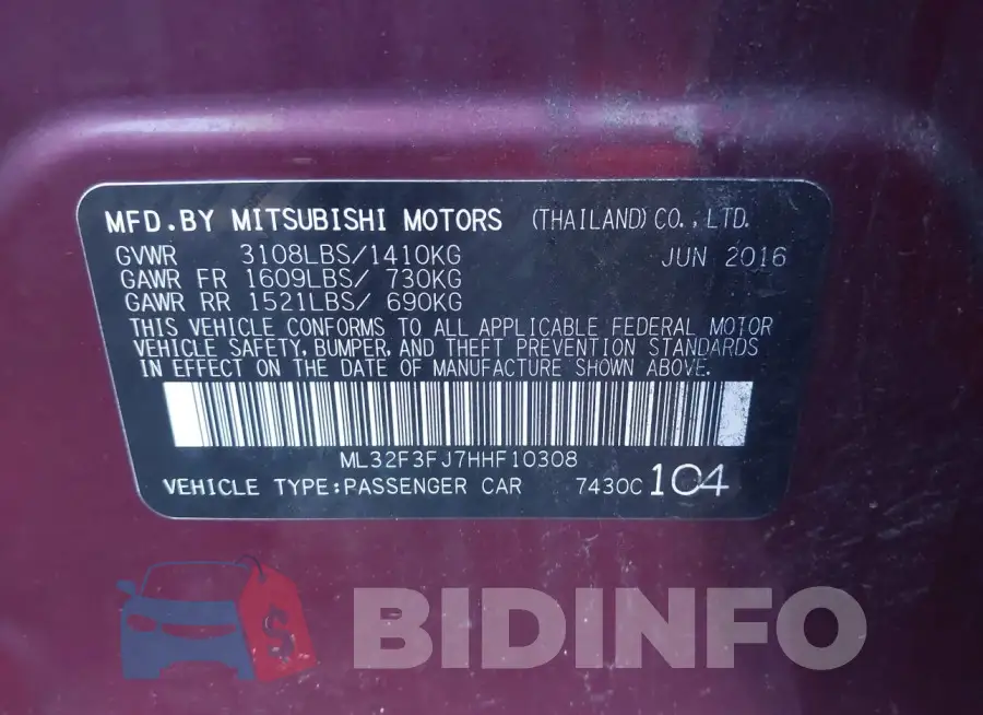 ML32F3FJ7HHF10308 Photo# 9