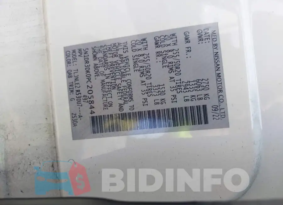 5N1DR3DK0PC205844 Photo# 9