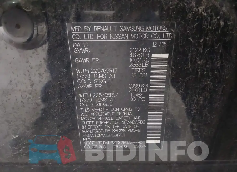 KNMAT2MV1GP631791 Photo# 9