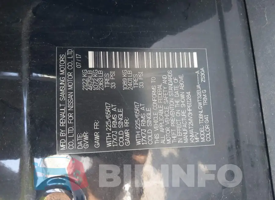 KNMAT2MV3HP611284 Photo# 9