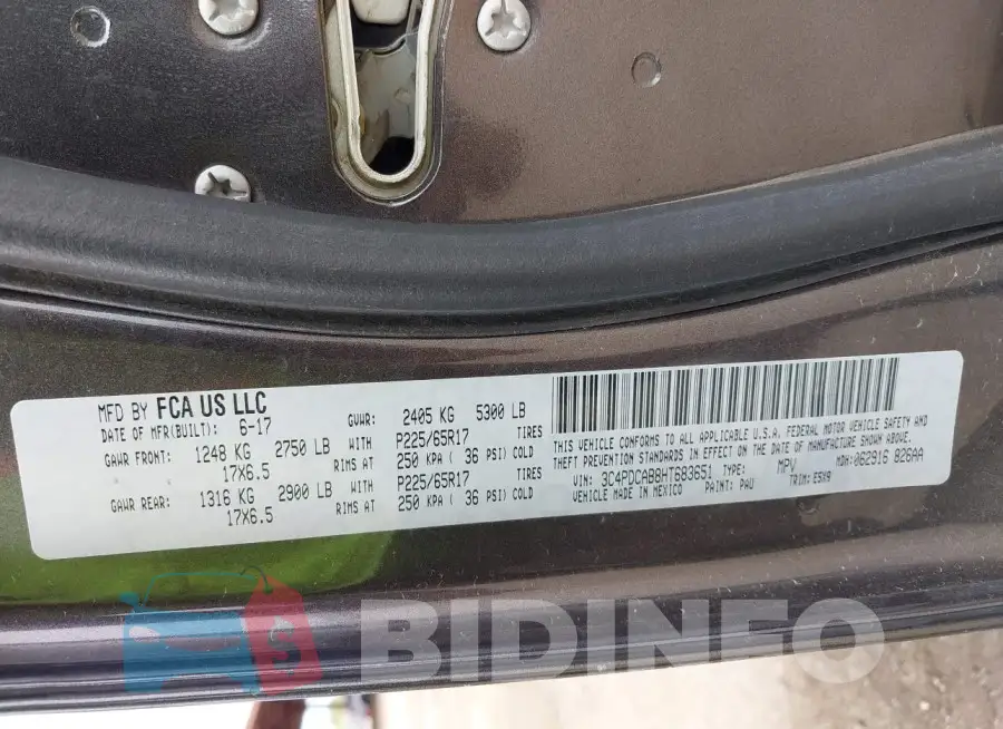 3C4PDCAB8HT683651 Photo# 9