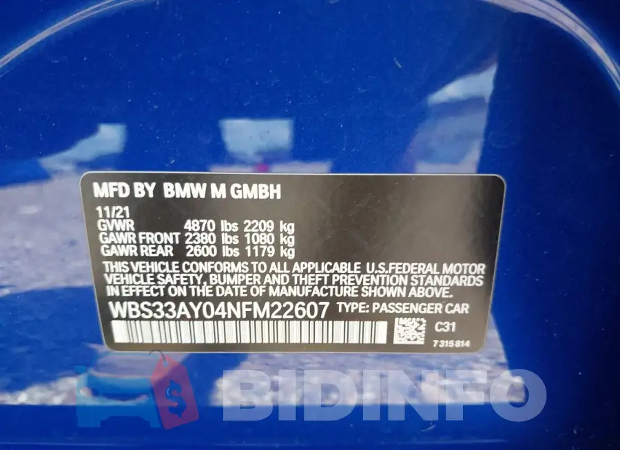 WBS33AY04NFM22607 Photo# 9