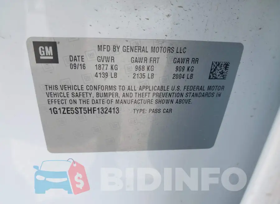 1G1ZE5ST5HF132413 Photo# 9