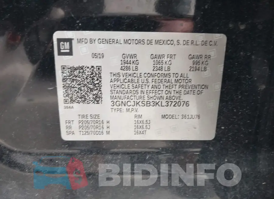 3GNCJKSB3KL372076 Photo# 9