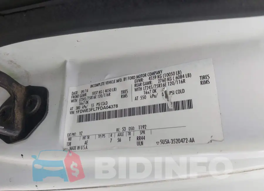 1FDWE3FL7FDA04378 Photo# 9