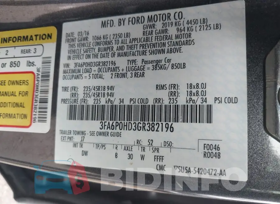 3FA6P0HD3GR382196 Photo# 9