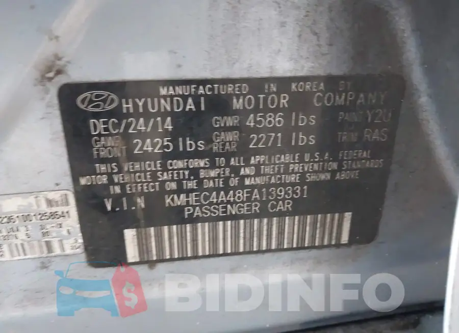 KMHEC4A48FA139331 Photo# 9