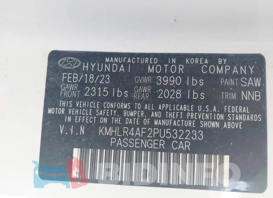 KMHLR4AF2PU532233 Photo# 9
