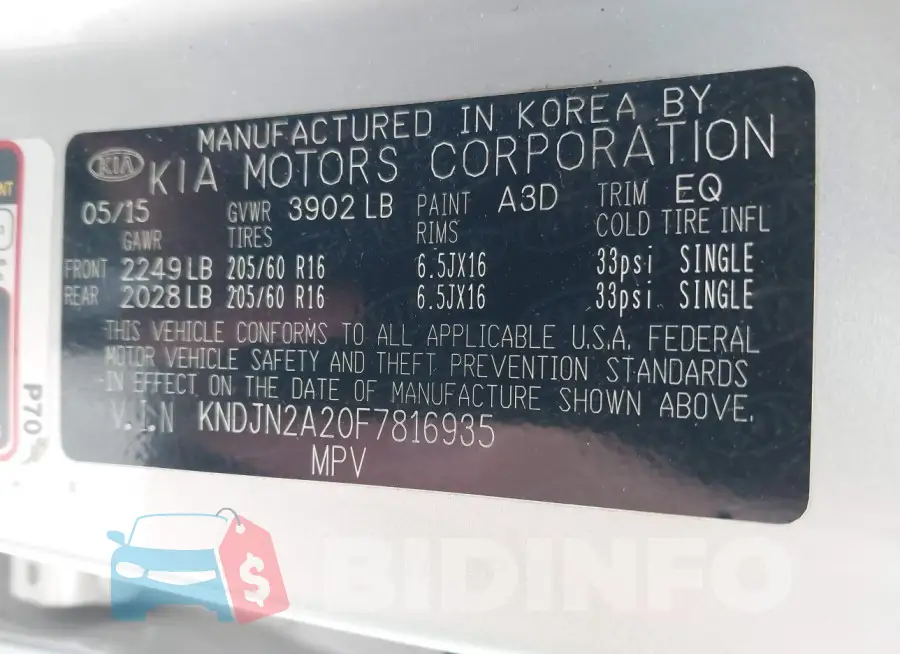 KNDJN2A20F7816935 Photo# 9