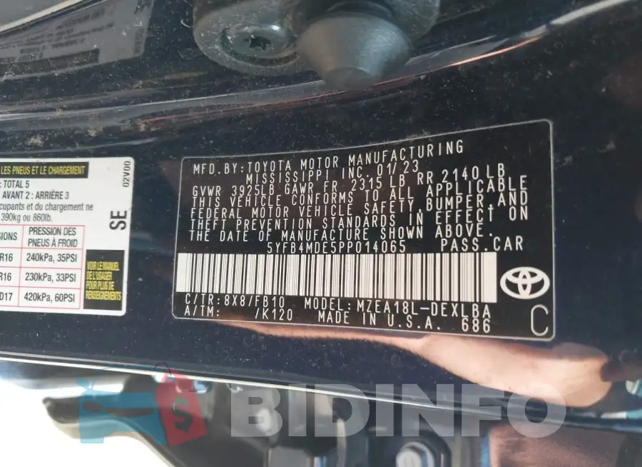 5YFB4MDE5PP014065 Photo# 9