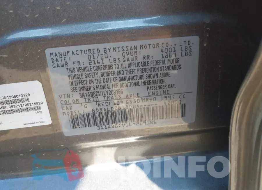 3N1AB8CV1LY209166 Photo# 9
