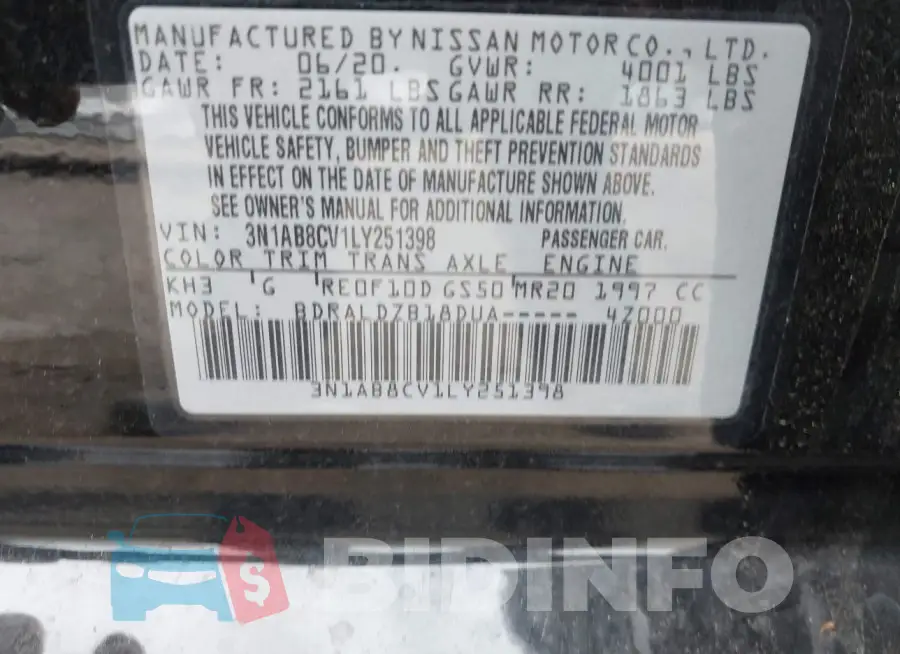 3N1AB8CV1LY251398 Photo# 9