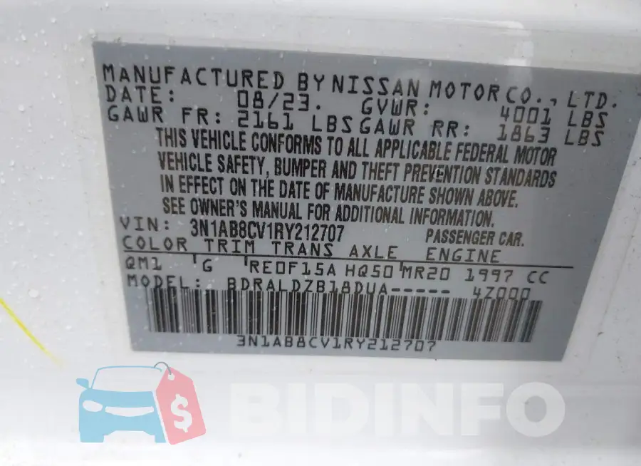 3N1AB8CV1RY212707 Photo# 9
