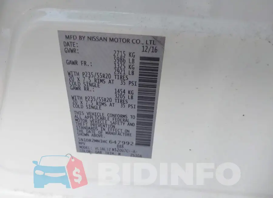 5N1DR2MN3HC647992 Photo# 9