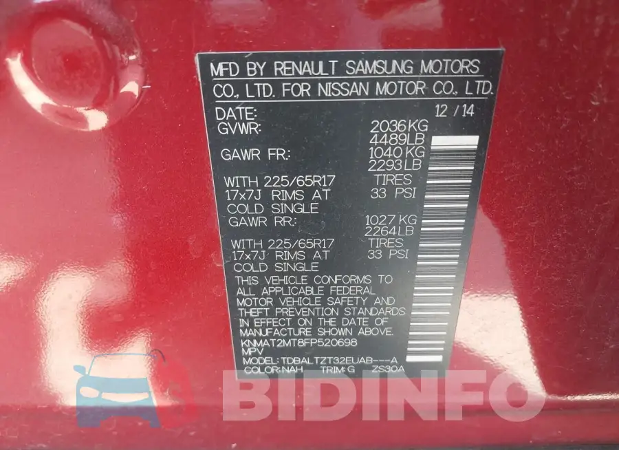 KNMAT2MT8FP520698 Photo# 9