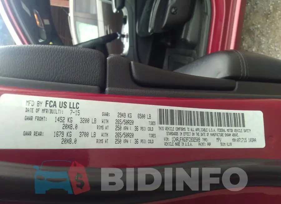 1C4RJFAG3FC932509 Photo# 9