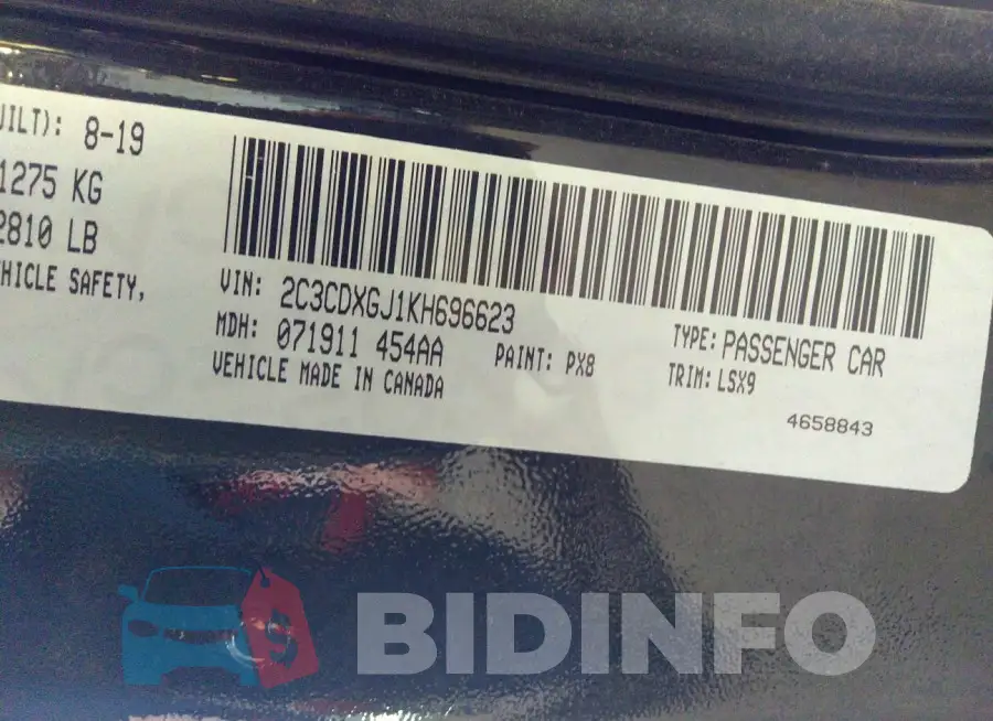 2C3CDXGJ1KH696623 Photo# 9