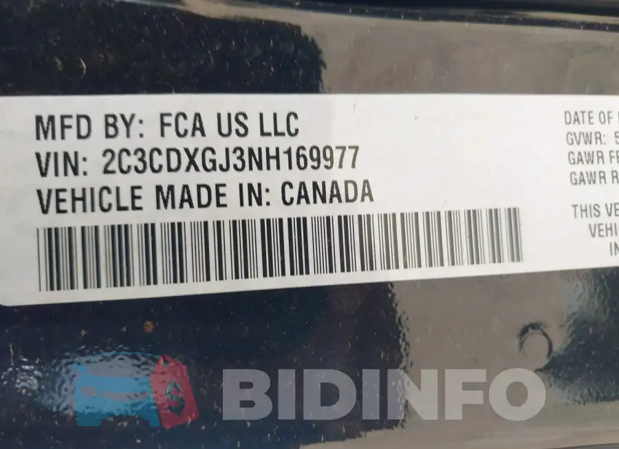 2C3CDXGJ3NH169977 Photo# 9
