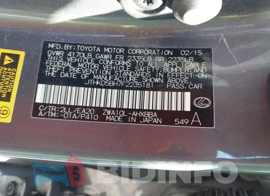 JTHKD5BH7F2235181 Photo# 9