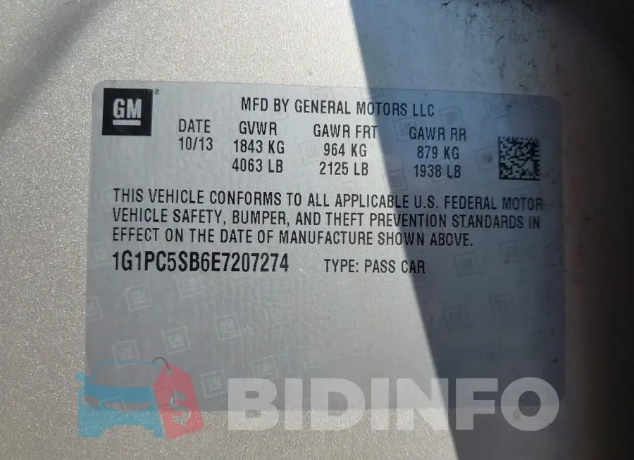 1G1PC5SB6E7207274 Photo# 9