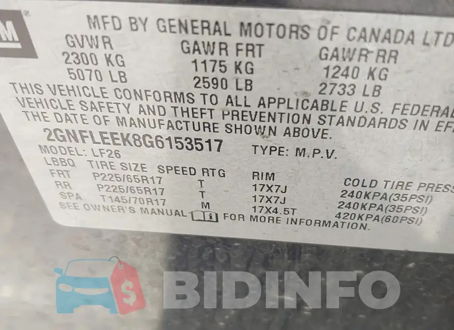 2GNFLEEK8G6153517 Photo# 9