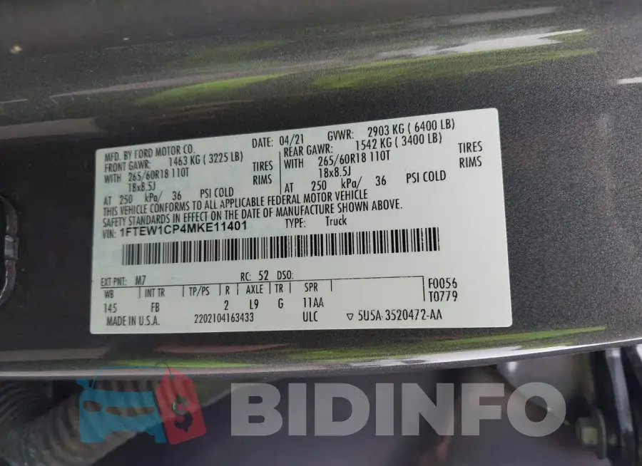 1FTEW1CP4MKE11401 Photo# 17